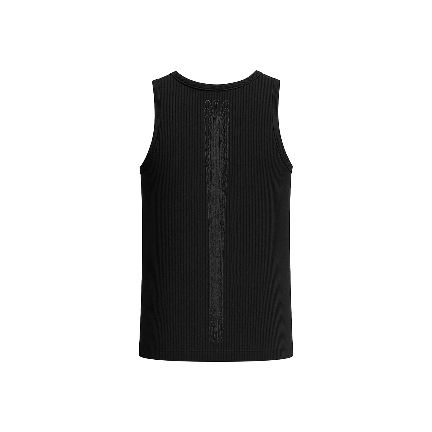BLACK ESSENTIAL SPINE TANKTOP