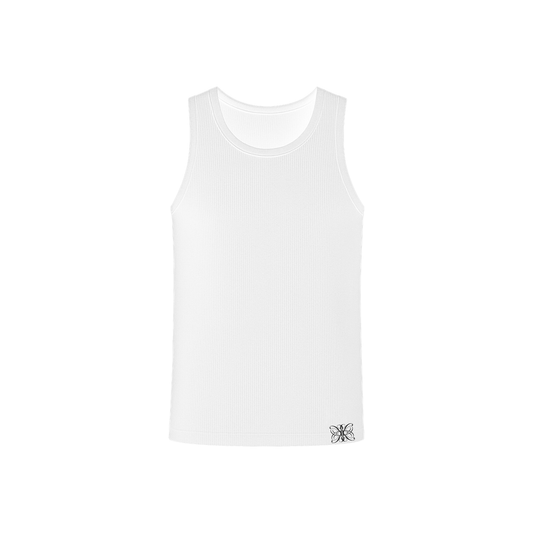 WHITE ESSENTIAL SPINE TANKTOP